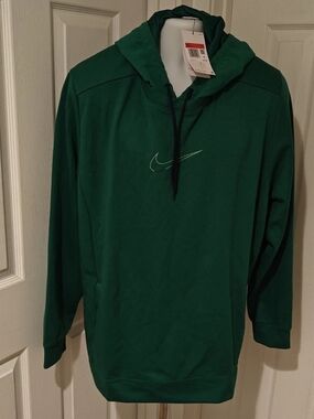 Nike Mens Dri-FIT Hooded Training Top Green Size L Long Sleeve Hoodie DM6660-365